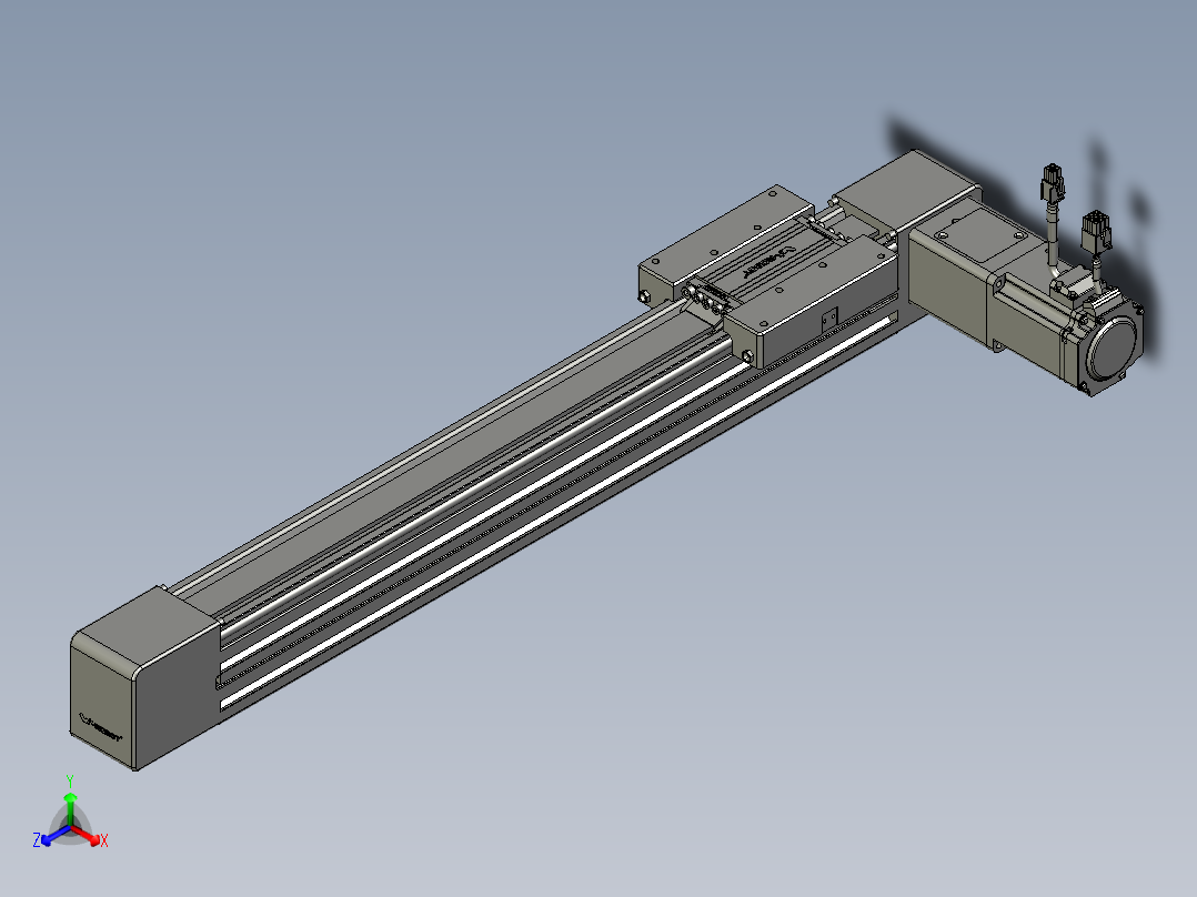 威洛博直线电机模组EB6-L140-S450-R-P40-MS3正等轴测图