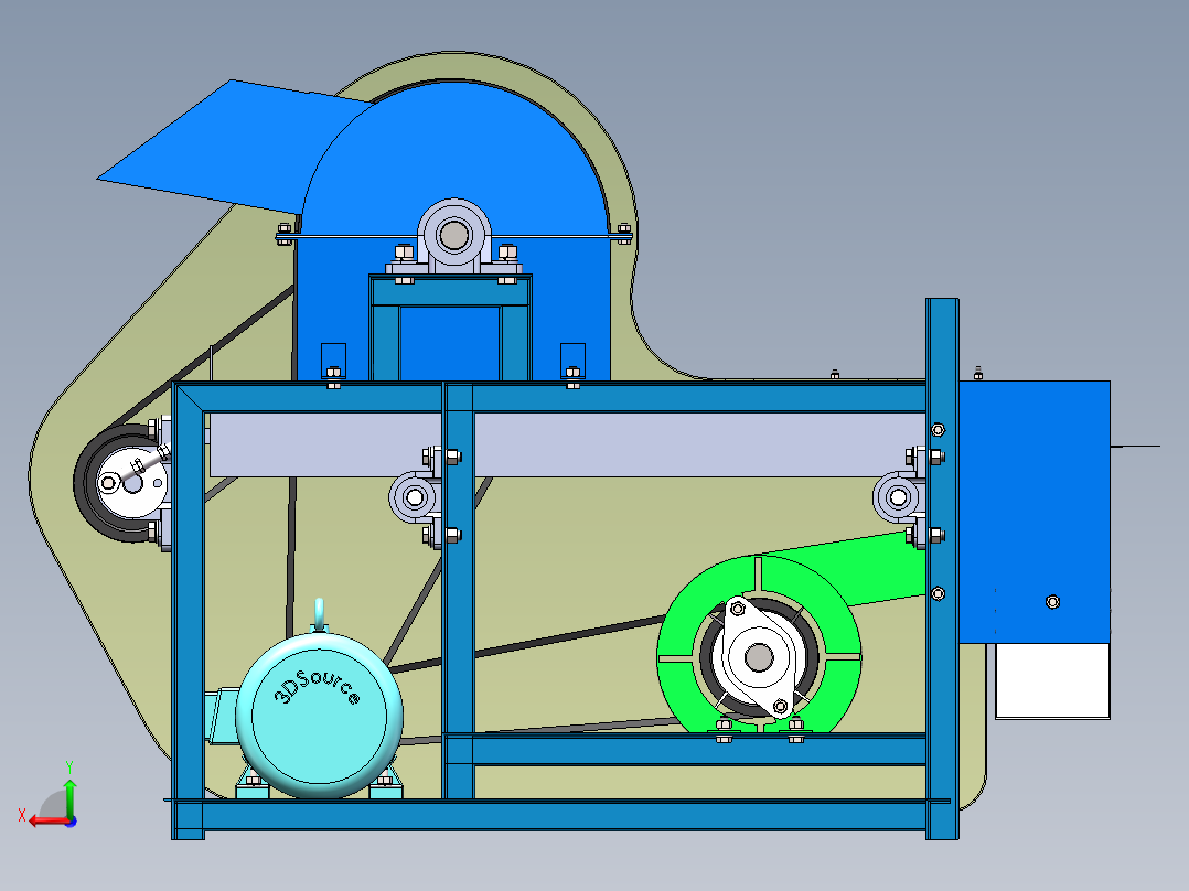 板栗脱蓬机后视图
