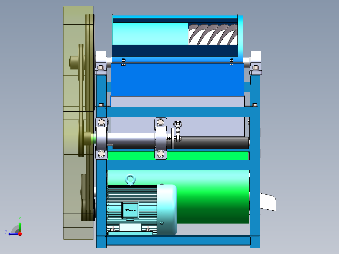 板栗脱蓬机右视图