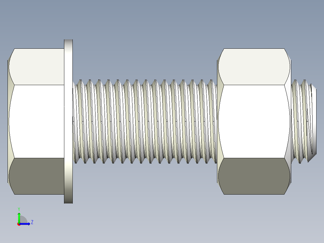 螺栓和六角螺母-2 - 4.5 UNC左视图