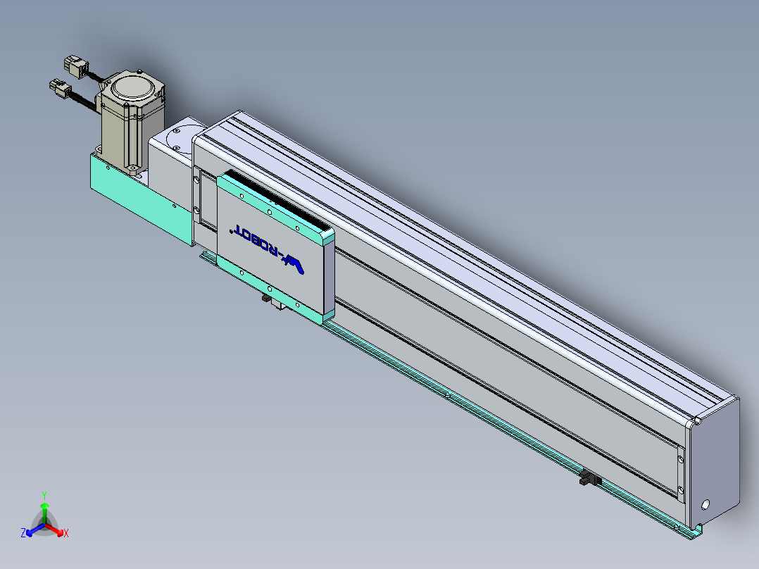 威洛博VBC同步带传动一无尘环境VBC14-L45-S450-BL-ZP40-C3正等轴测图