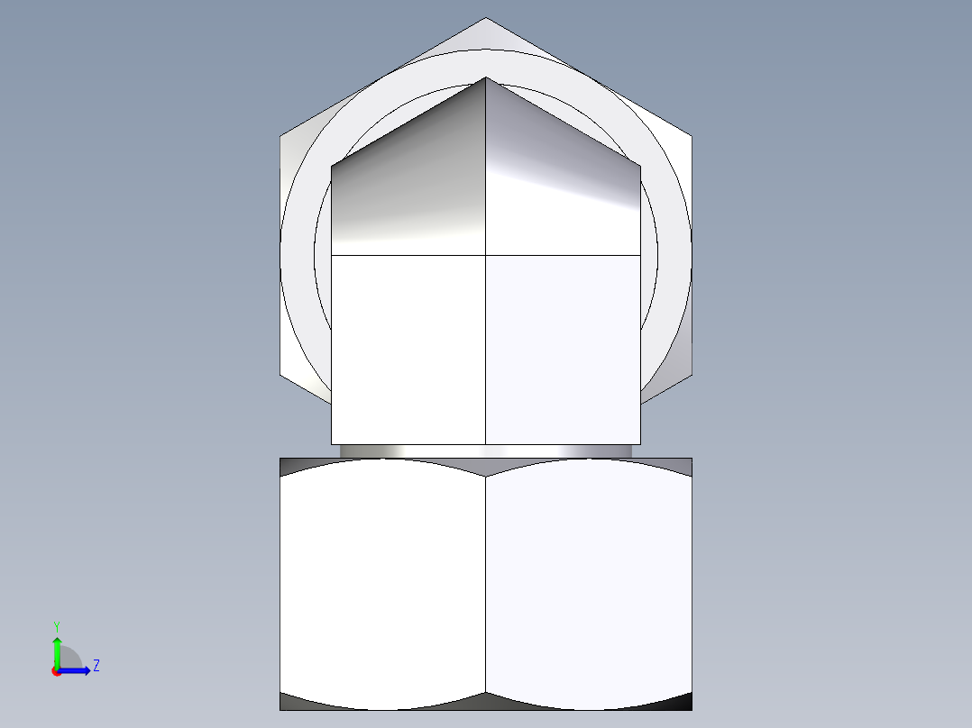 卡套式工业通用硬管接头EO_Swivel_nut_elbow_EW22ZLCF左视图