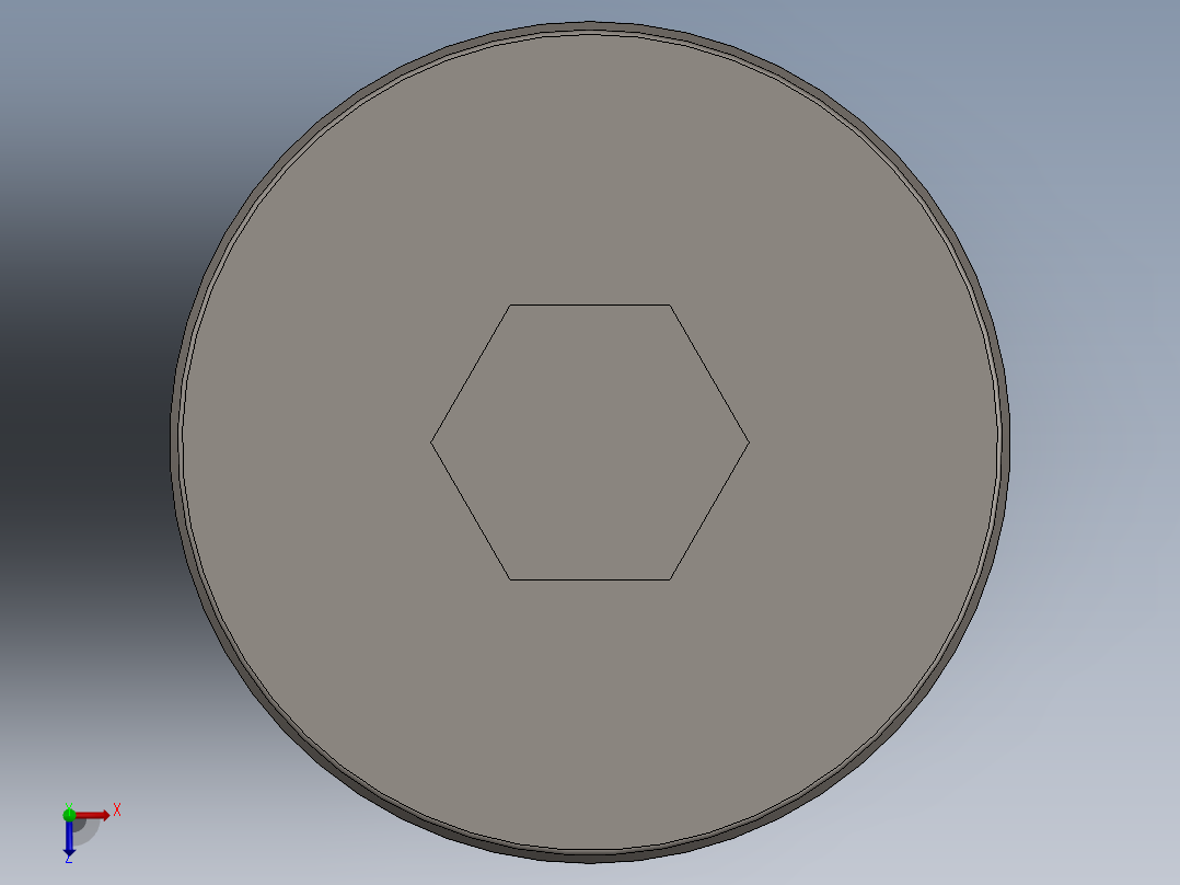 紧固件-0.2500 Allen Flathead俯视图