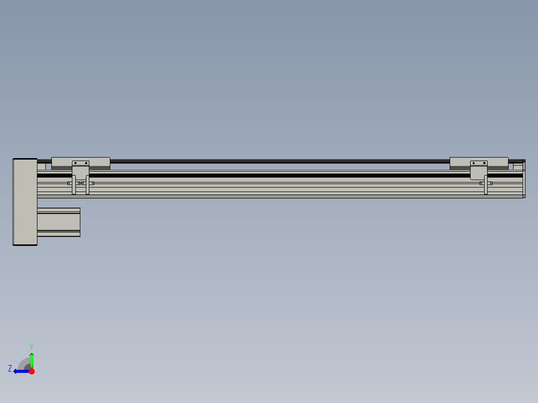 直线模组WG-LHA12-S800-D设计图纸右视图