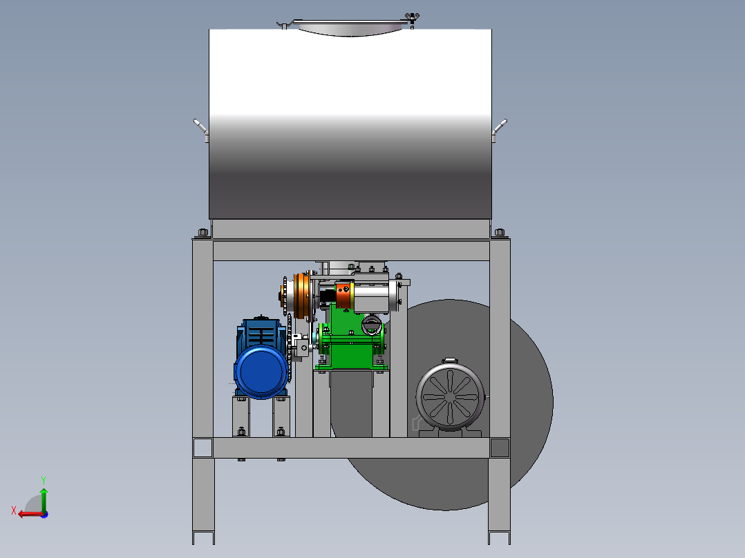 车载式喷播机三维图后视图