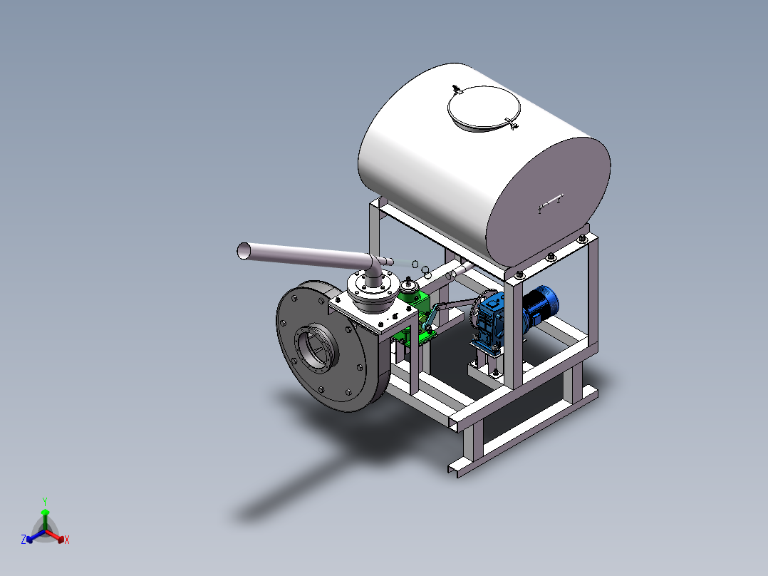 车载式喷播机三维图正等轴测图