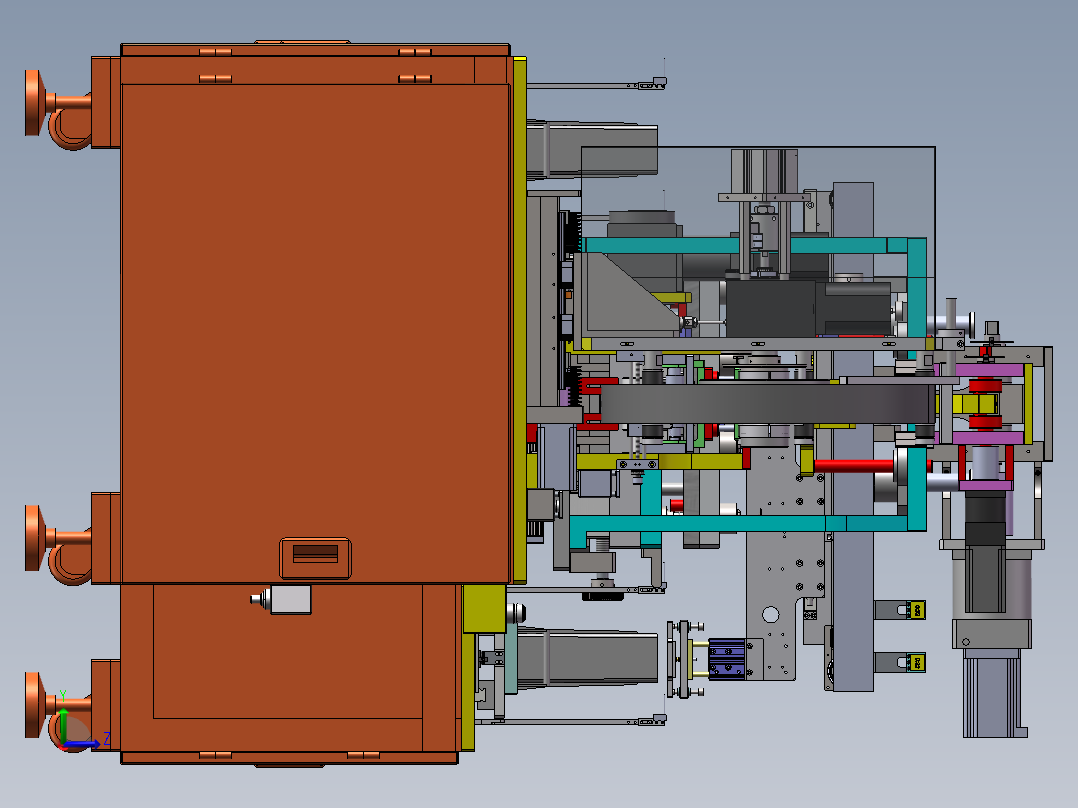 锂电池极片模切设备左视图