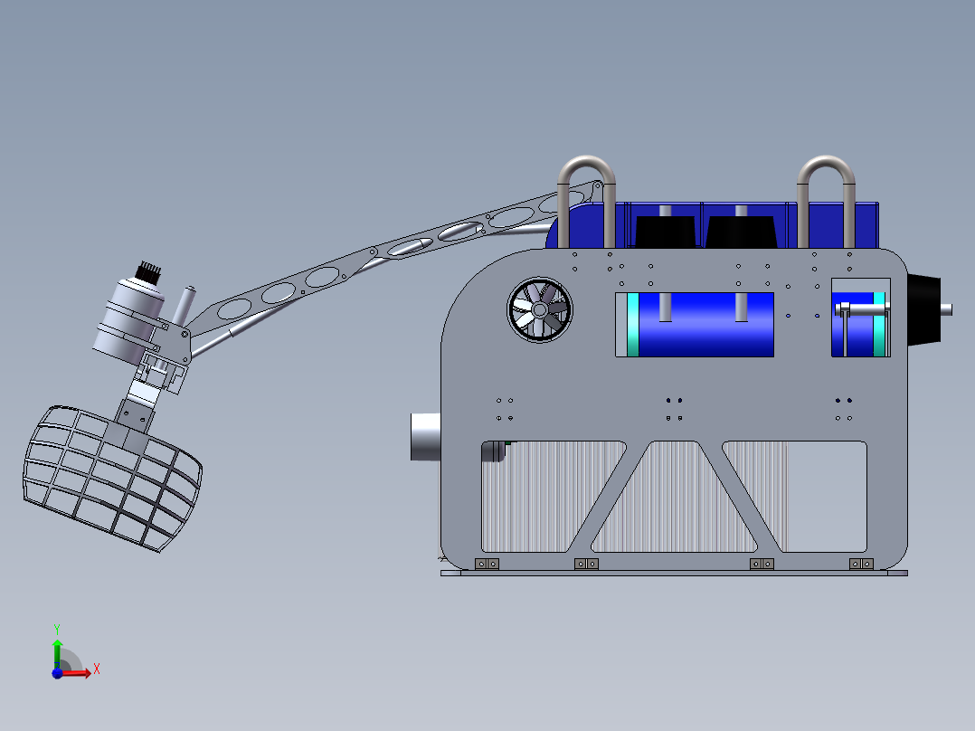 海产品抓取水下机器人设计含三维SW模型=1434851==400前视图