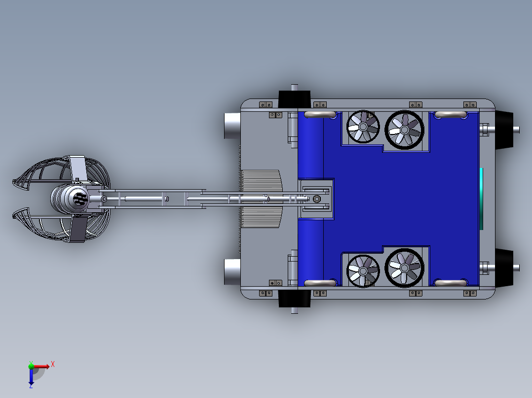 海产品抓取水下机器人设计含三维SW模型=1434851==400俯视图