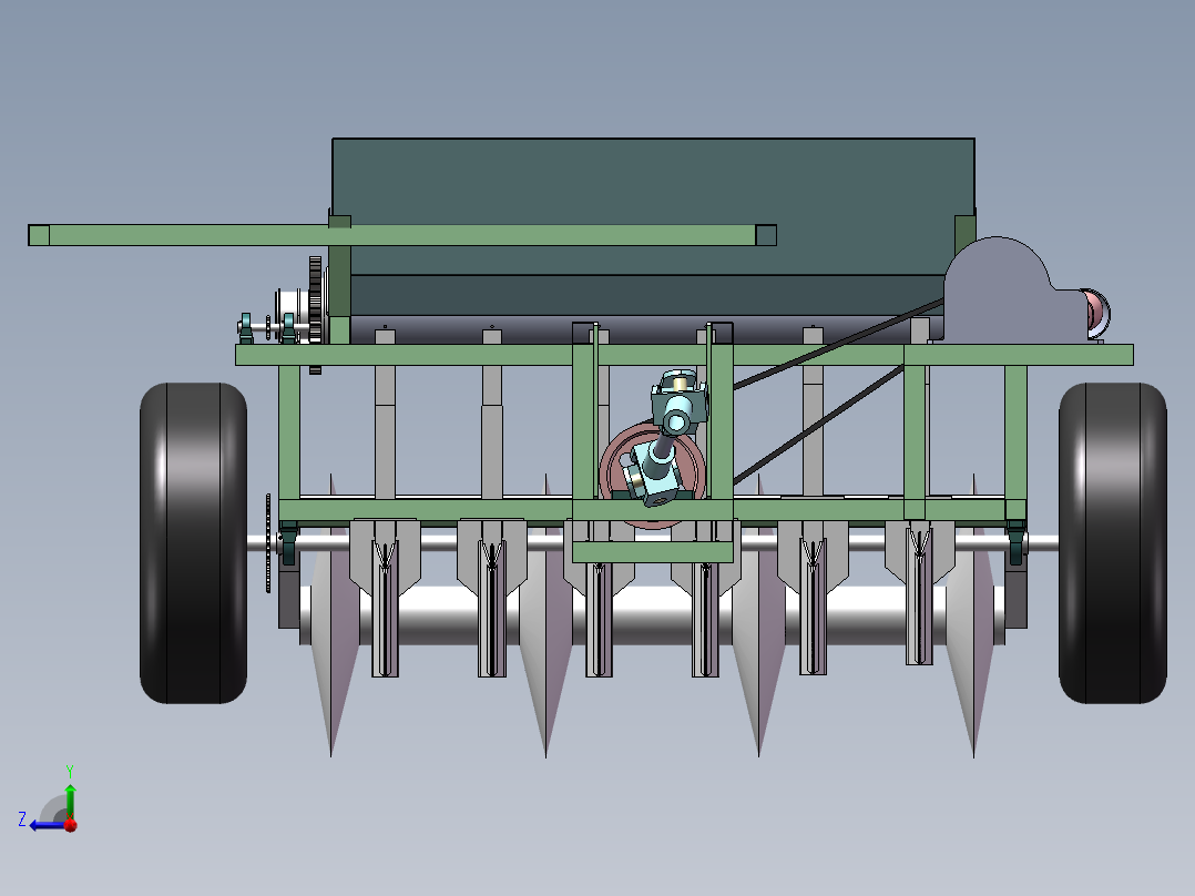内侧充种式智能花生播种机右视图