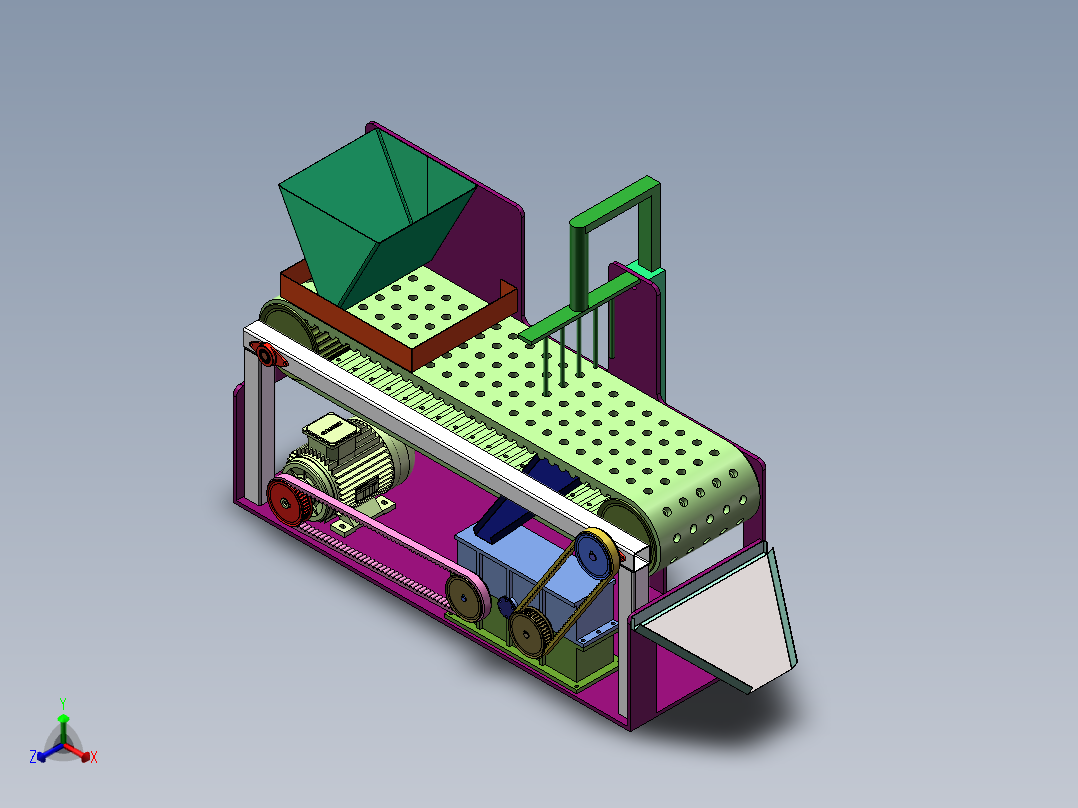 大枣红枣冬枣鲜枣去核机设计 含CAD图纸+SW三维模型+说明书正等轴测图