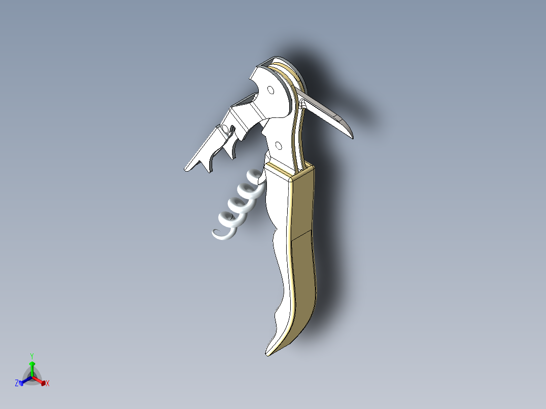 开瓶器8正等轴测图