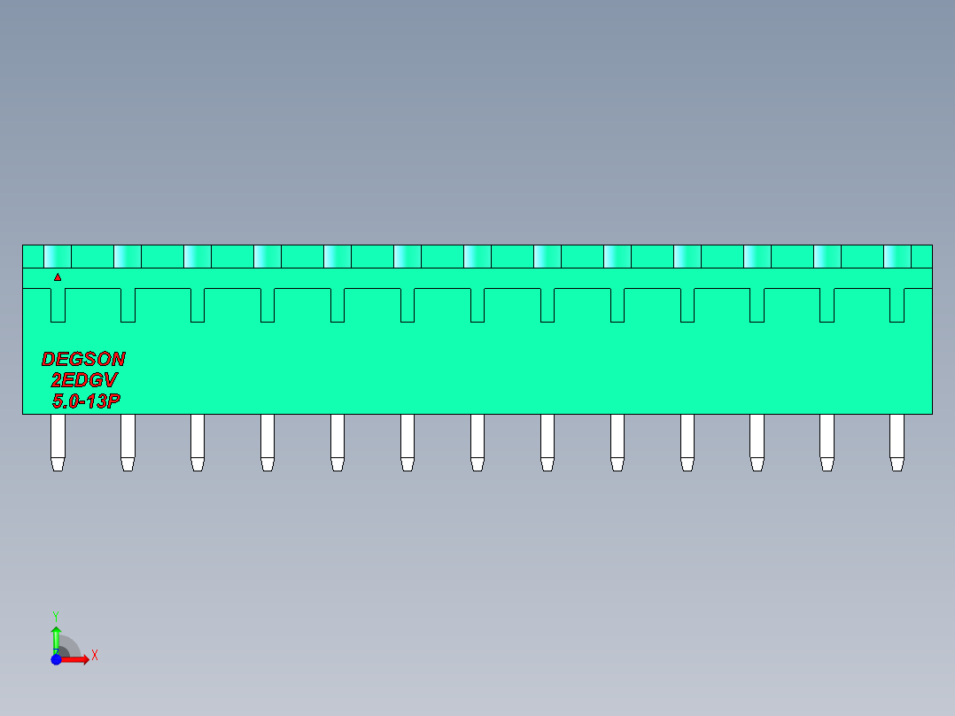 DEGSON 2EDG 系列 5.0mm 可插拔接线端子组-2EDGV-5.0-13P-14-00AH前视图