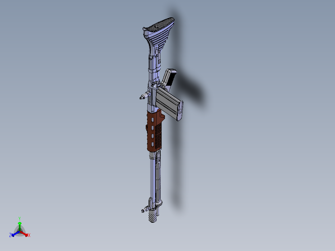 FG42空降猎兵步枪正等轴测图