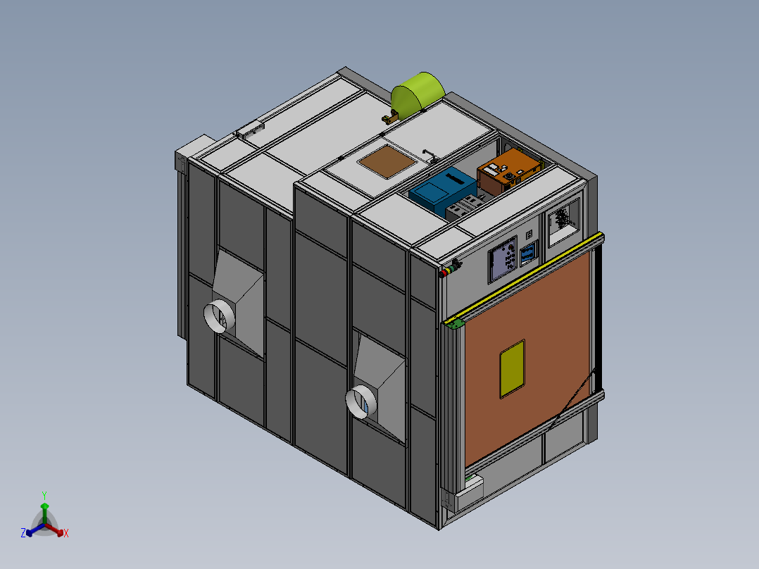 单机器人3工位工作站sw20正等轴测图
