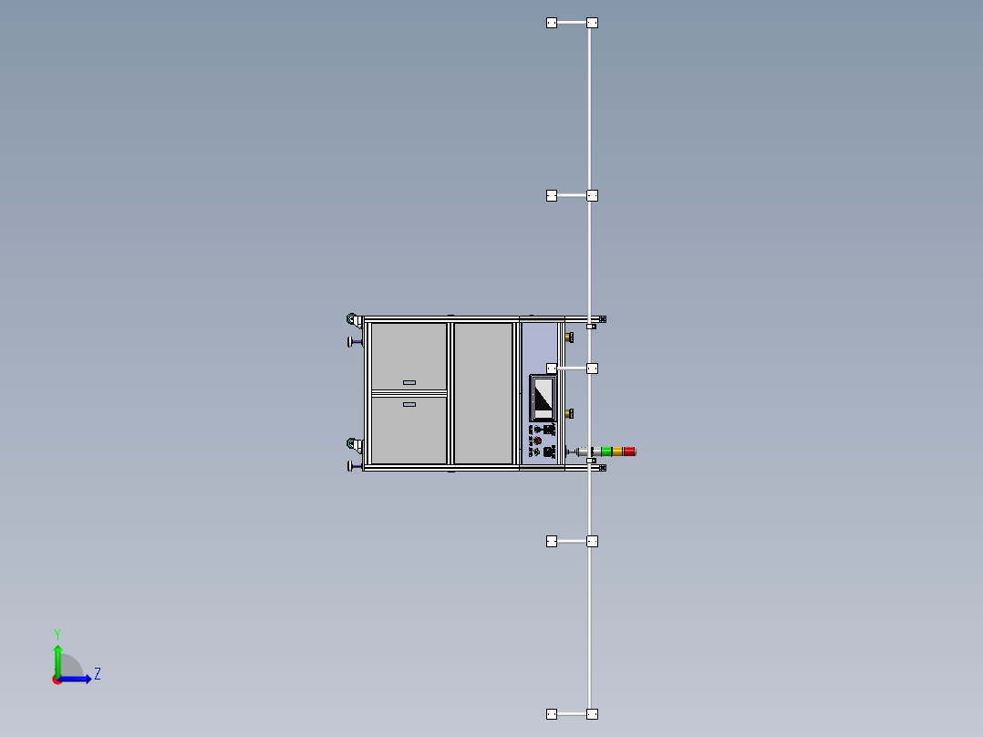 悬臂式灌胶机3D图纸 SolidWorks绘制图纸 搅拌式灌胶机3d三维模型左视图