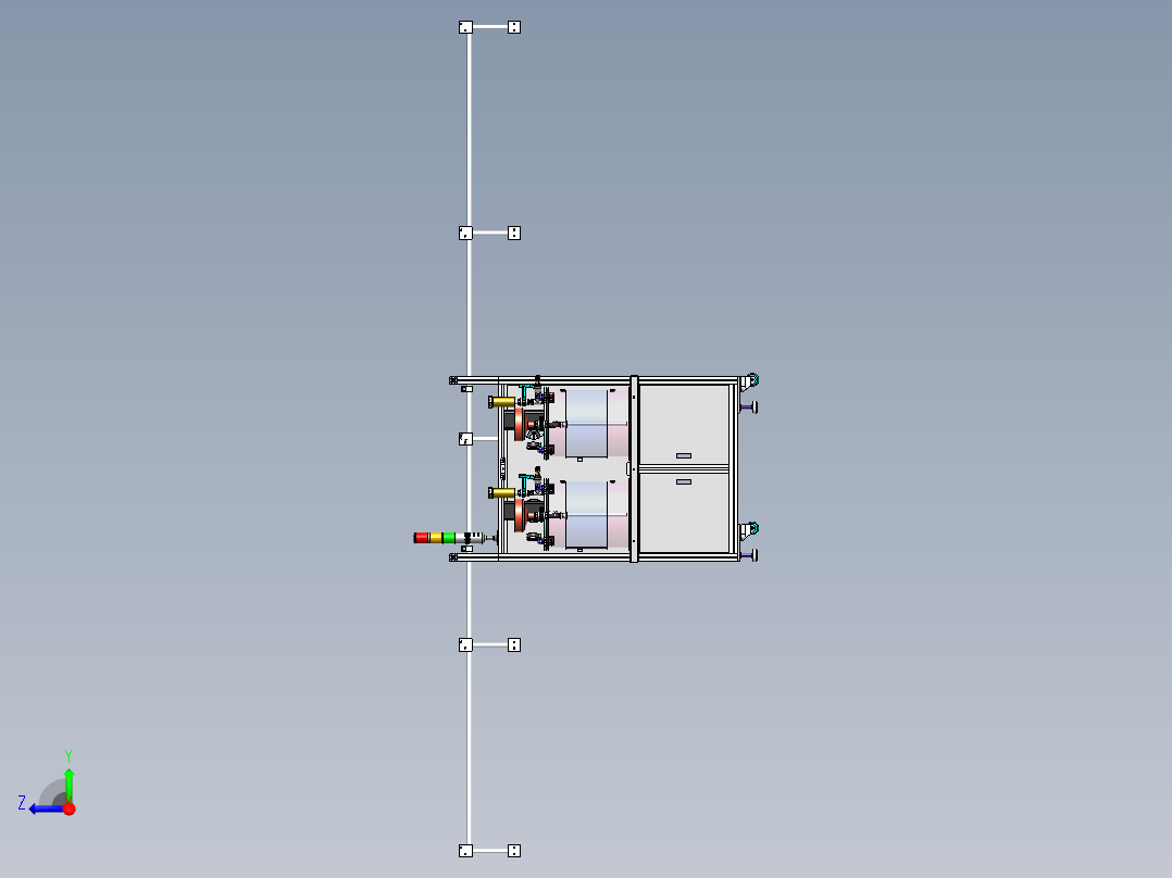 悬臂式灌胶机3D图纸 SolidWorks绘制图纸 搅拌式灌胶机3d三维模型右视图