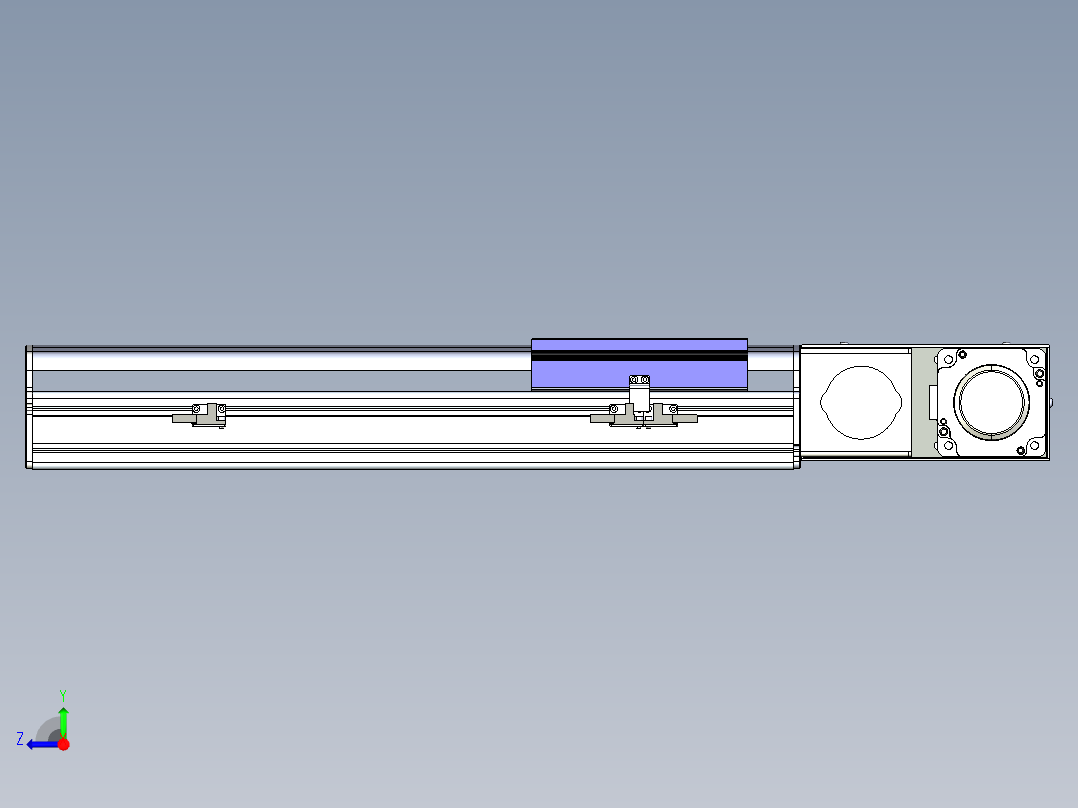 同步带滑台-半封闭B17H-L50-S300-L-P75-D3右视图