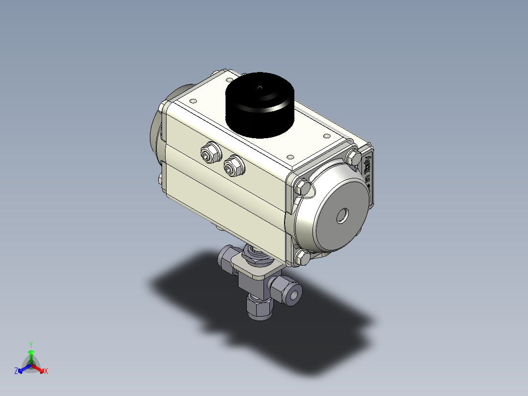 不锈钢单片式40G系列三通球阀，0.35 Cv，6 mm世伟洛克卡套管接头正等轴测图