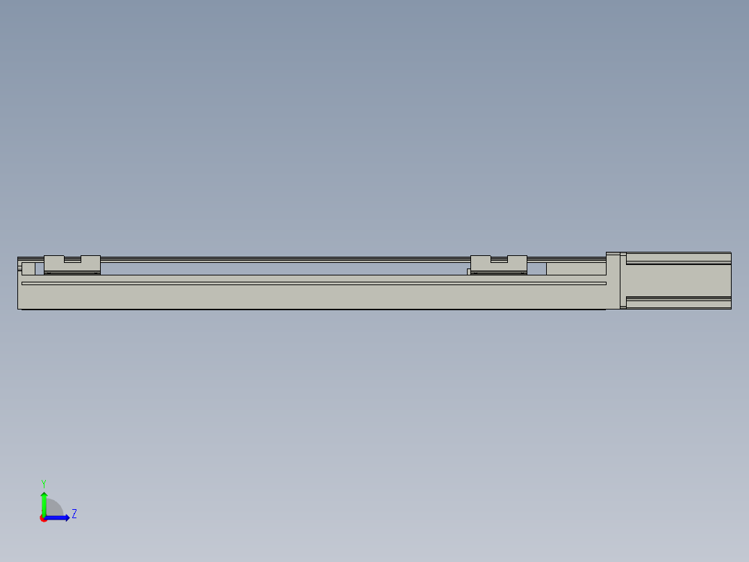 直线模组LHA6-S450-M-200W(16丝杆)设计图纸左视图