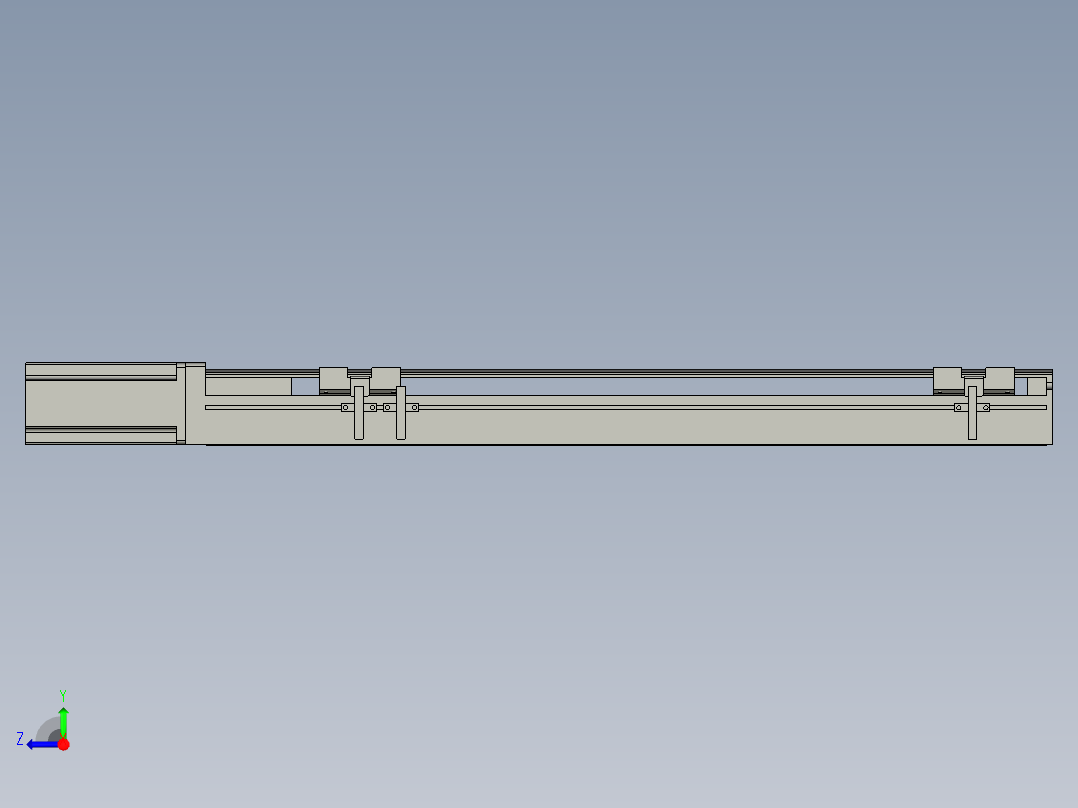 直线模组LHA6-S450-M-200W(16丝杆)设计图纸右视图