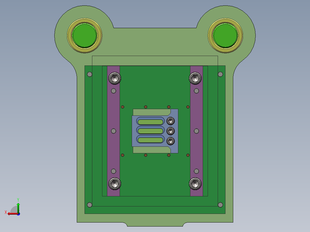 Q267-散热底座冲压复合模具设计【三维SolidWorks】后视图