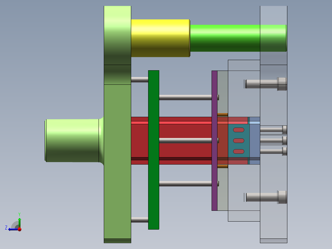 Q267-散热底座冲压复合模具设计【三维SolidWorks】右视图
