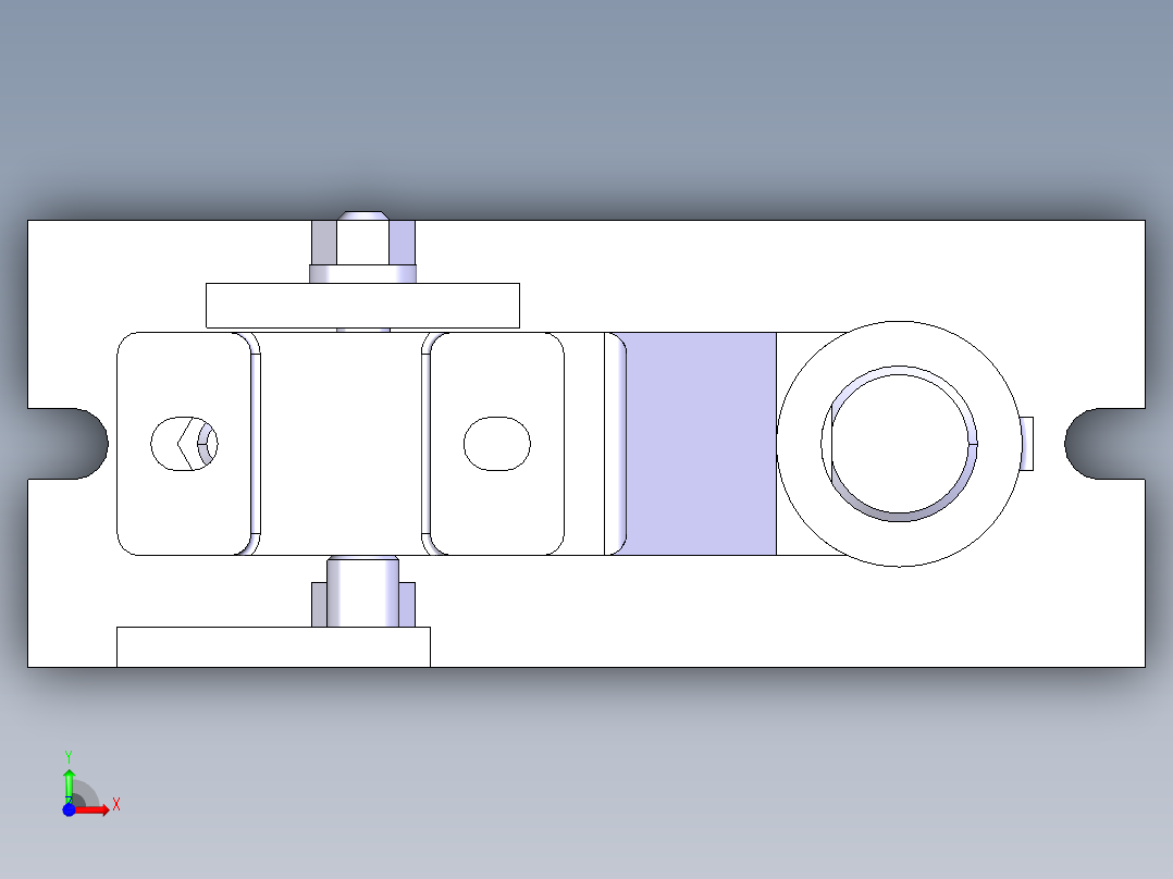 托架零件加工工艺及铣30x50上端面夹具设计【含三维】前视图