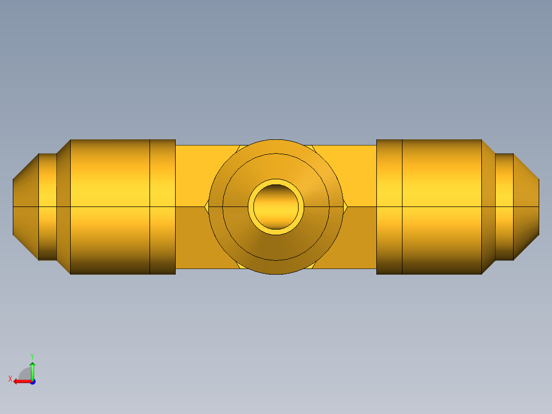 扩口式工业通用硬管接头Union Tee 144F-3后视图
