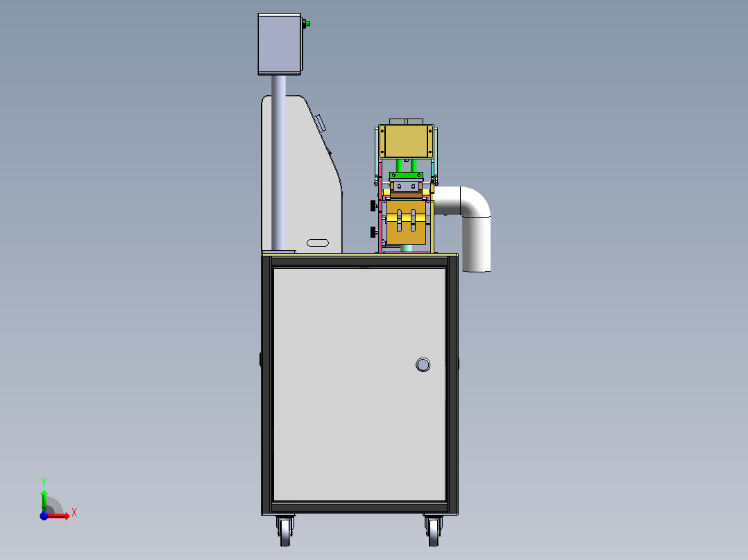 织带冲切机（sw18可编辑+cad）前视图