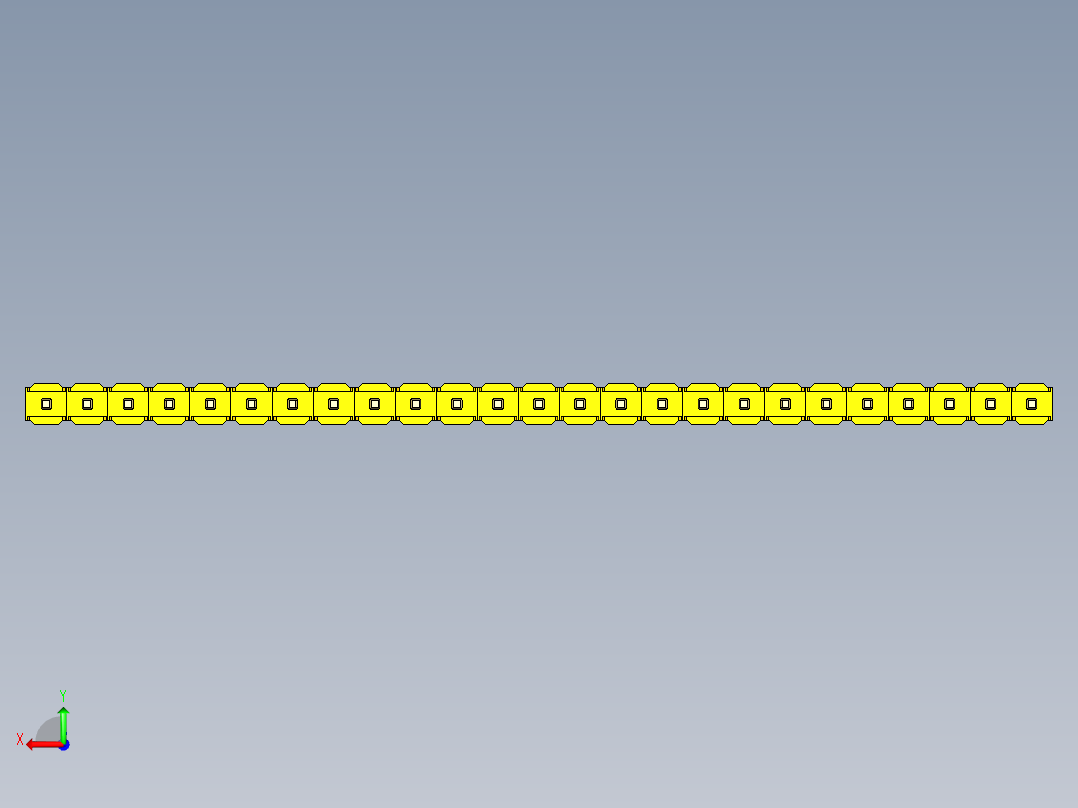 彩色公头100mil（2.54mm）系列-DS1021_yellow_1x25p_100mil_Type19_rev1.0后视图
