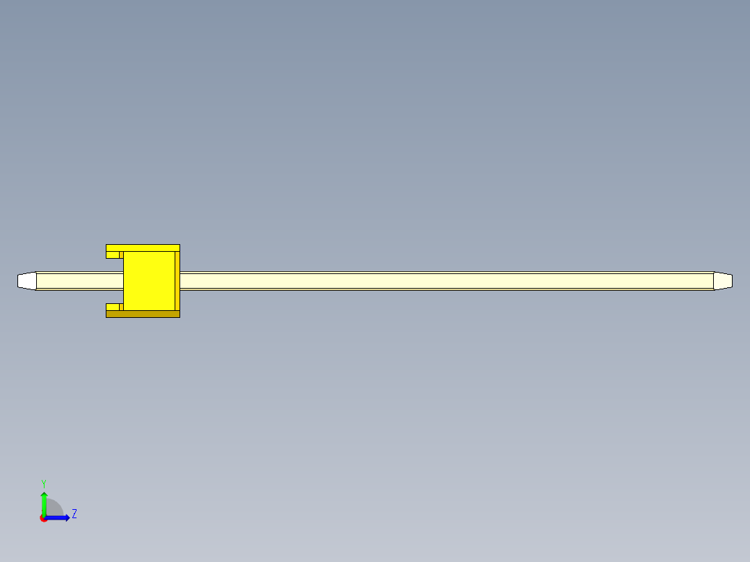 彩色公头100mil（2.54mm）系列-DS1021_yellow_1x25p_100mil_Type19_rev1.0左视图