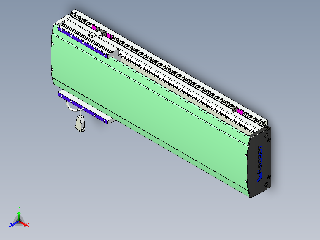 威洛博VL系列直线电机模组-VL22H3-S550正等轴测图