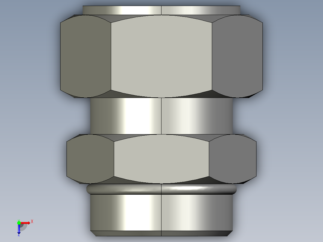 卡套式工业通用硬管接头20_f5bu-s俯视图