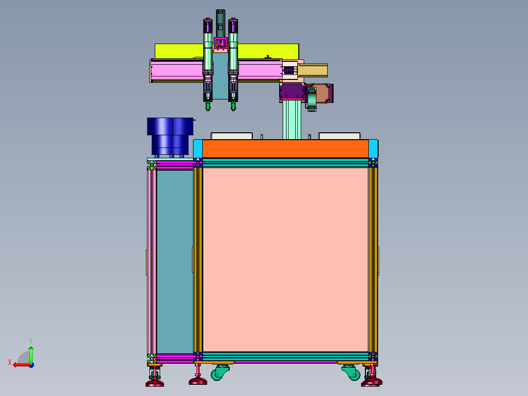 回转治具锁螺丝产线后视图