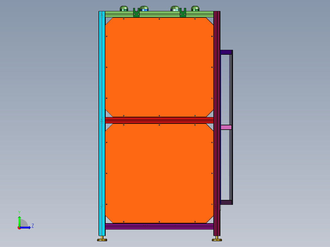 旋转式裁切堆叠设备左视图