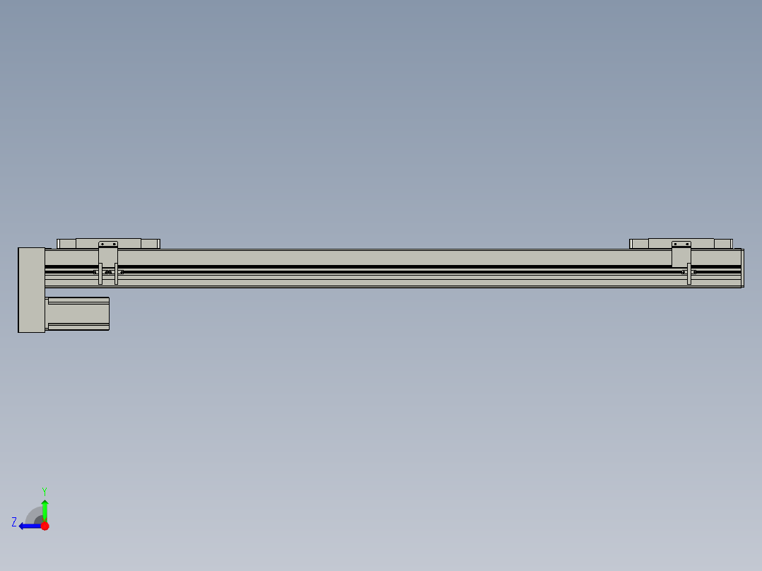 直线模组LHC14-S1000-D设计图纸右视图