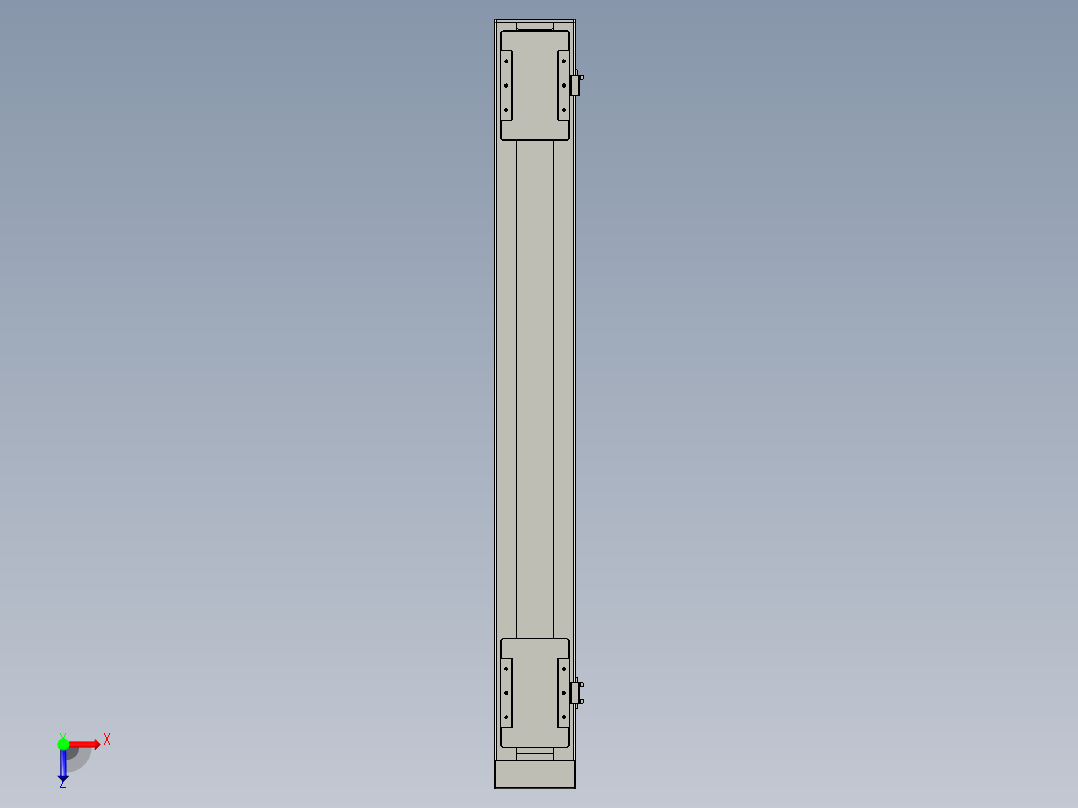 直线模组LHC14-S1000-D设计图纸俯视图