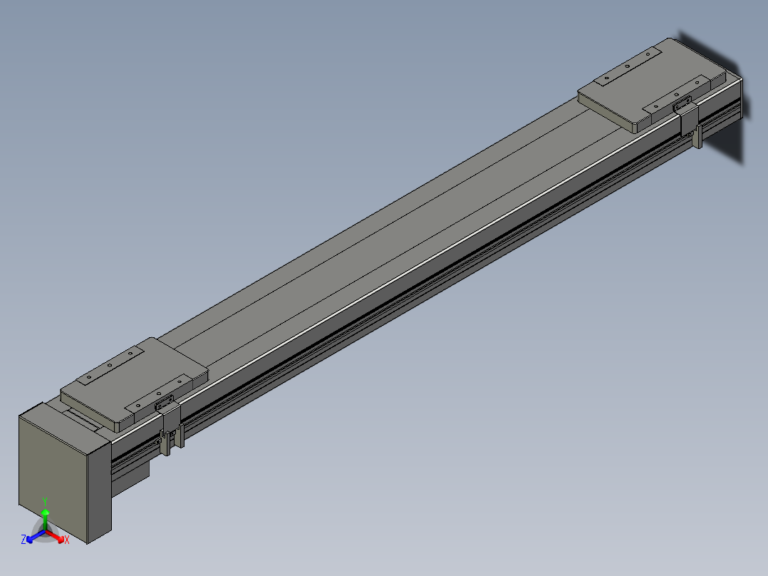 直线模组LHC14-S1000-D设计图纸正等轴测图