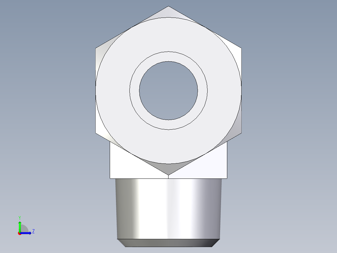 卡套式工业通用硬管接头EO_Male_stud_run_tee_TE16SR71左视图