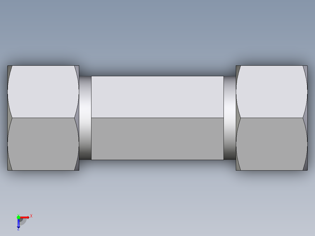 卡套式工业通用硬管接头EO_Male_stud_run_tee_TE16SR71俯视图