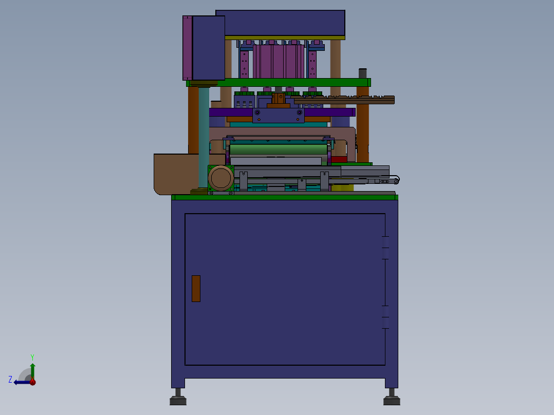 镍氢及锂电圆柱形电池极片裁切机右视图