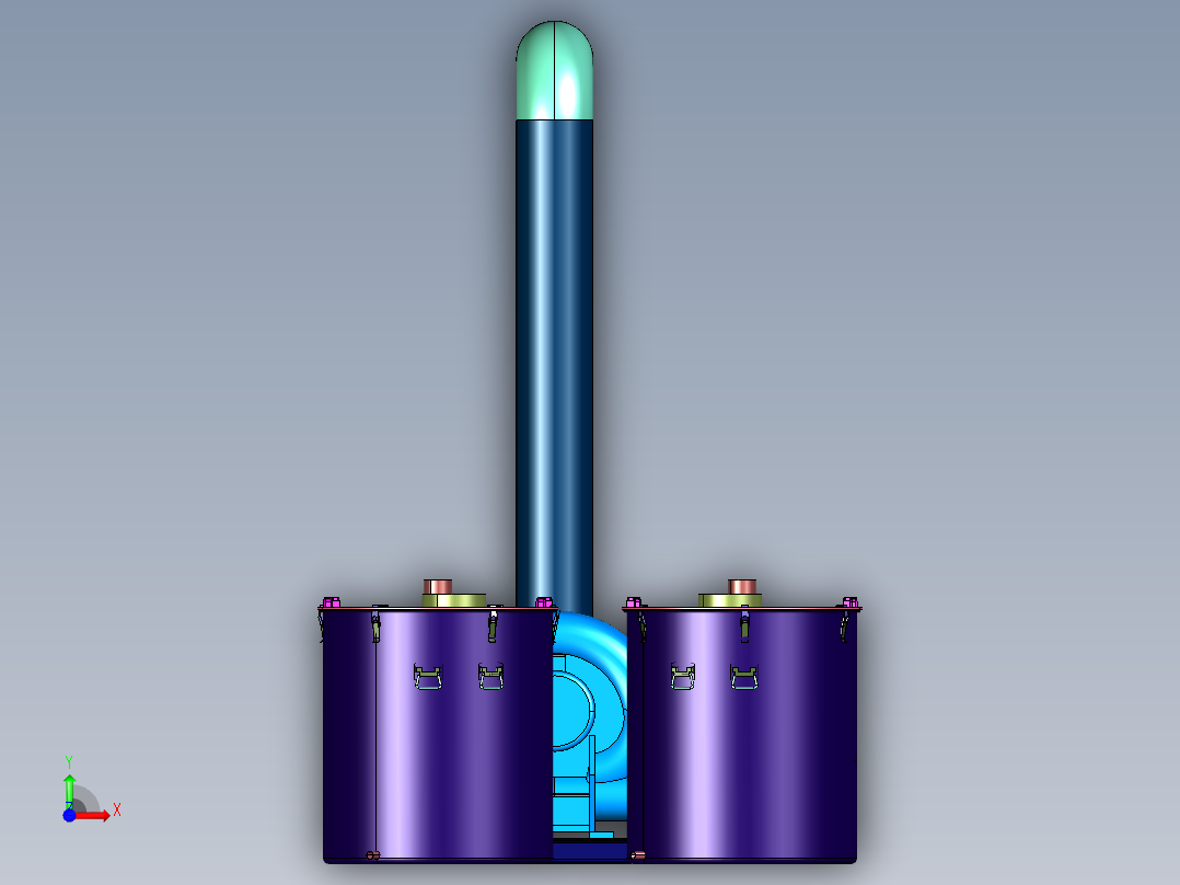 拼装式油雾滤筒净化系统前视图