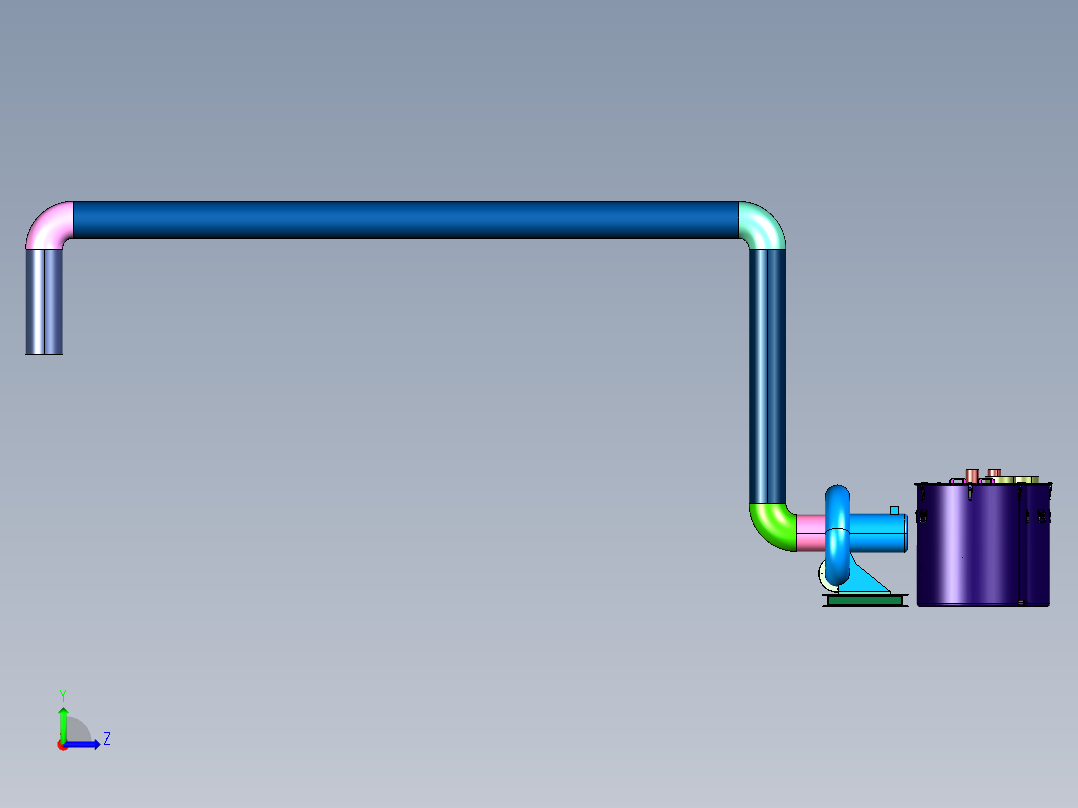 拼装式油雾滤筒净化系统左视图