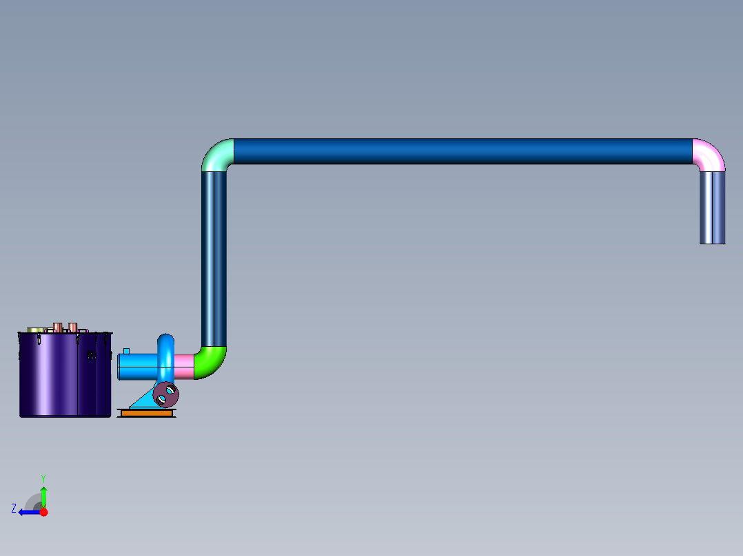 拼装式油雾滤筒净化系统右视图