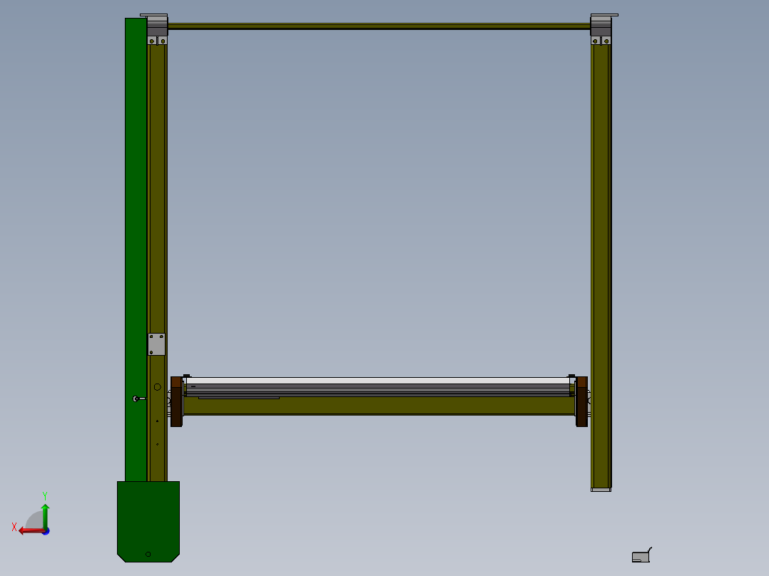 2立柱简易升降立体车库后视图