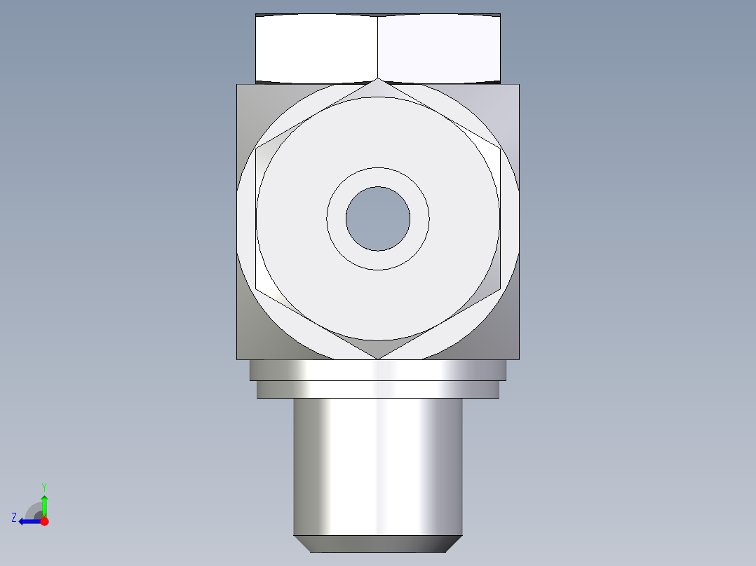 卡套式工业通用硬管接头EO_High_pressure_banjo_tee_TH08SRKDSCF右视图