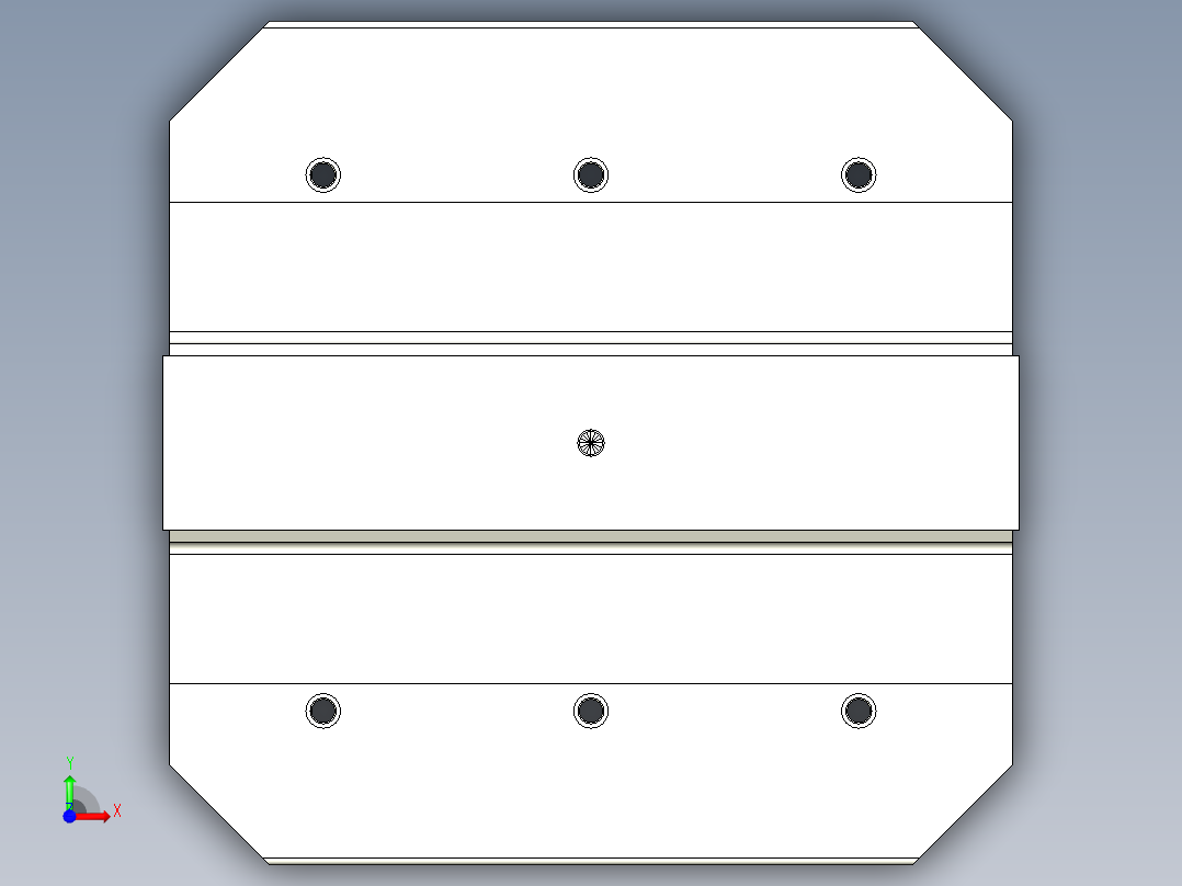 雙面基座1906-3D多系列多零件图纸模型前视图