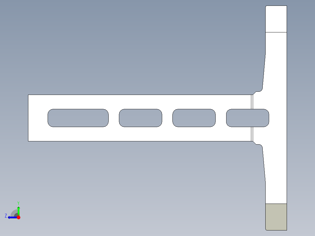 雙面基座1906-3D多系列多零件图纸模型右视图