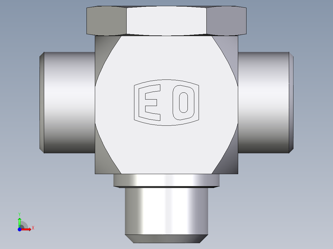 卡套式工业通用硬管接头EO_High_pressure_banjo_tee_TH15LMOMDCF前视图